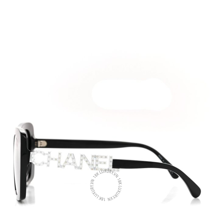 Kính Chanel Acetate Strass Square Sunglasses 5422-B-A Black White KCN074 12 Kính Chanel Acetate Strass Square Sunglasses 5422-B-A Black White KCN074