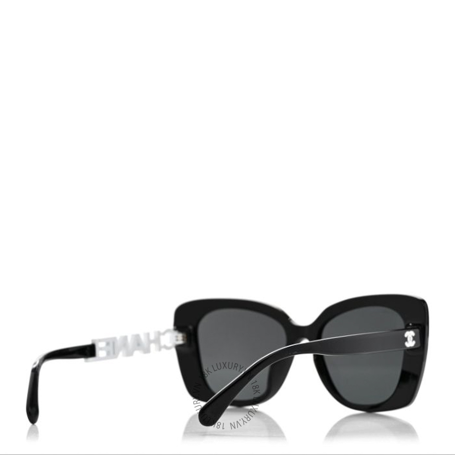 Kính Chanel Acetate Strass Square Sunglasses 5422-B-A Black White KCN074 13 Kính Chanel Acetate Strass Square Sunglasses 5422-B-A Black White KCN074