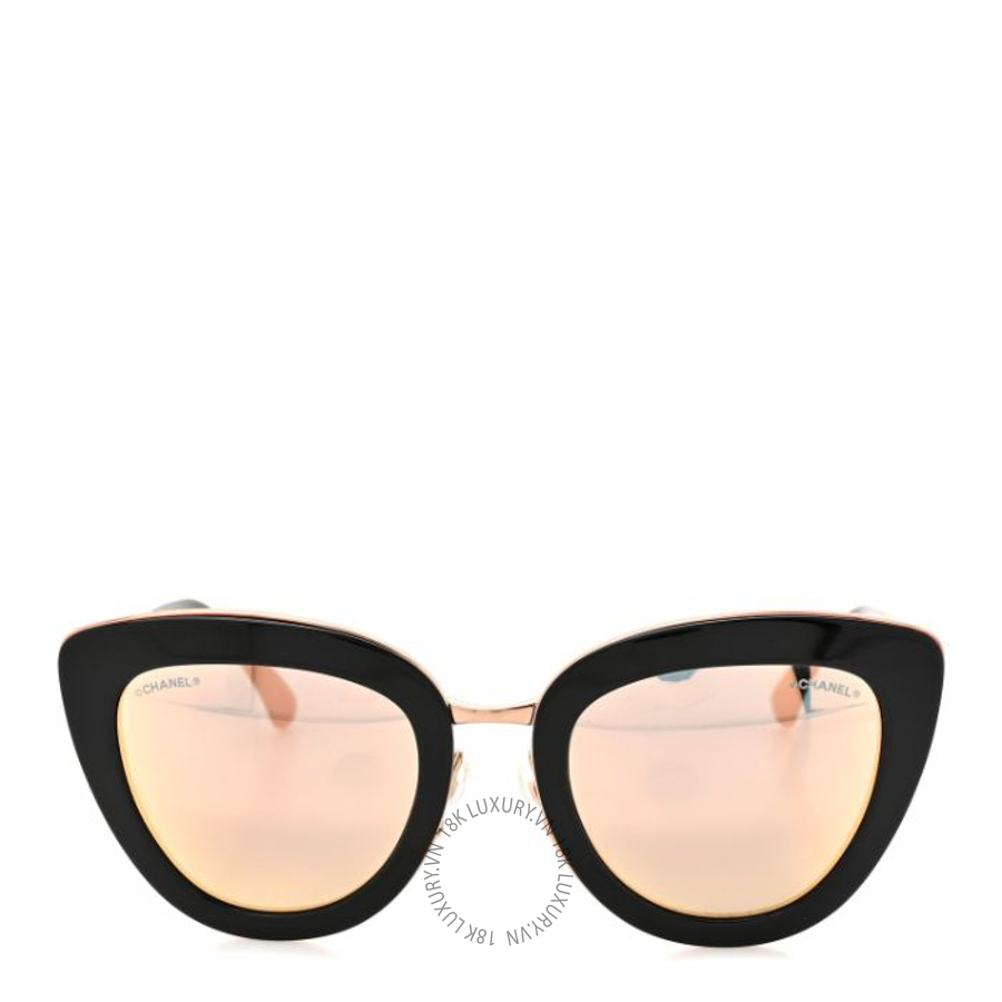 Kính Chanel Cat Eye Quilted Sunglasses 5368 Black Pink KCN103