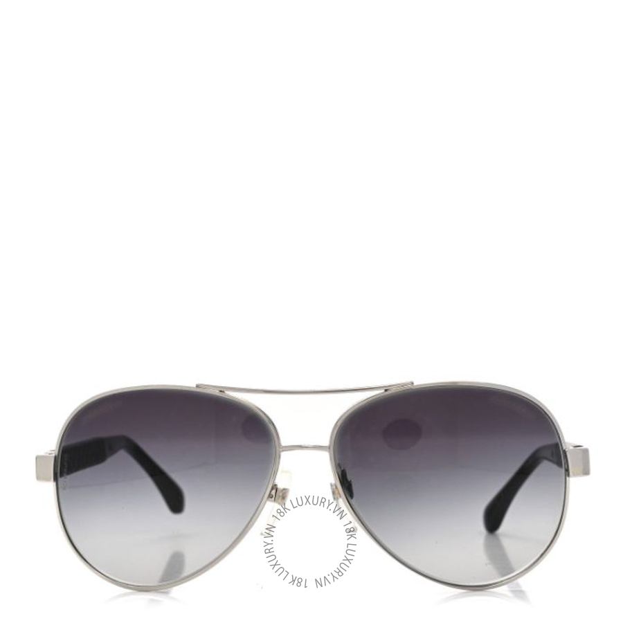Kính Chanel Lambskin Quilted CC 4195-Q Sunglasses Silver KCN075