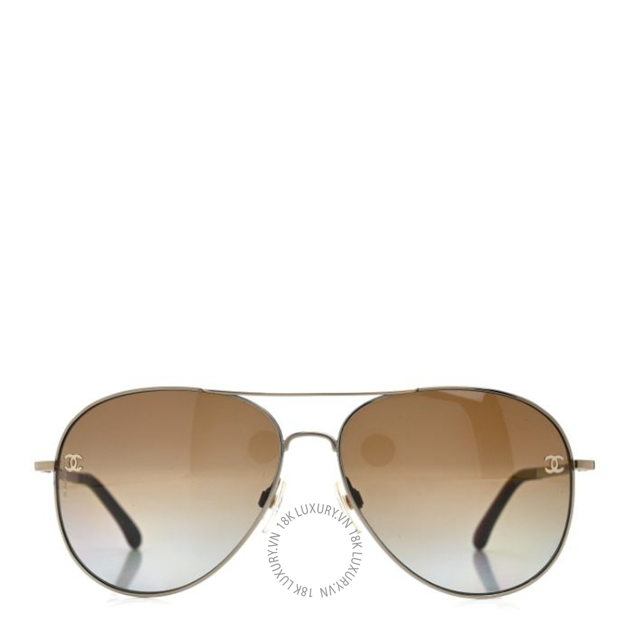 Kính Chanel Metal Polarized CC Aviator Sunglasses 4189-T-Q Silver KCN082