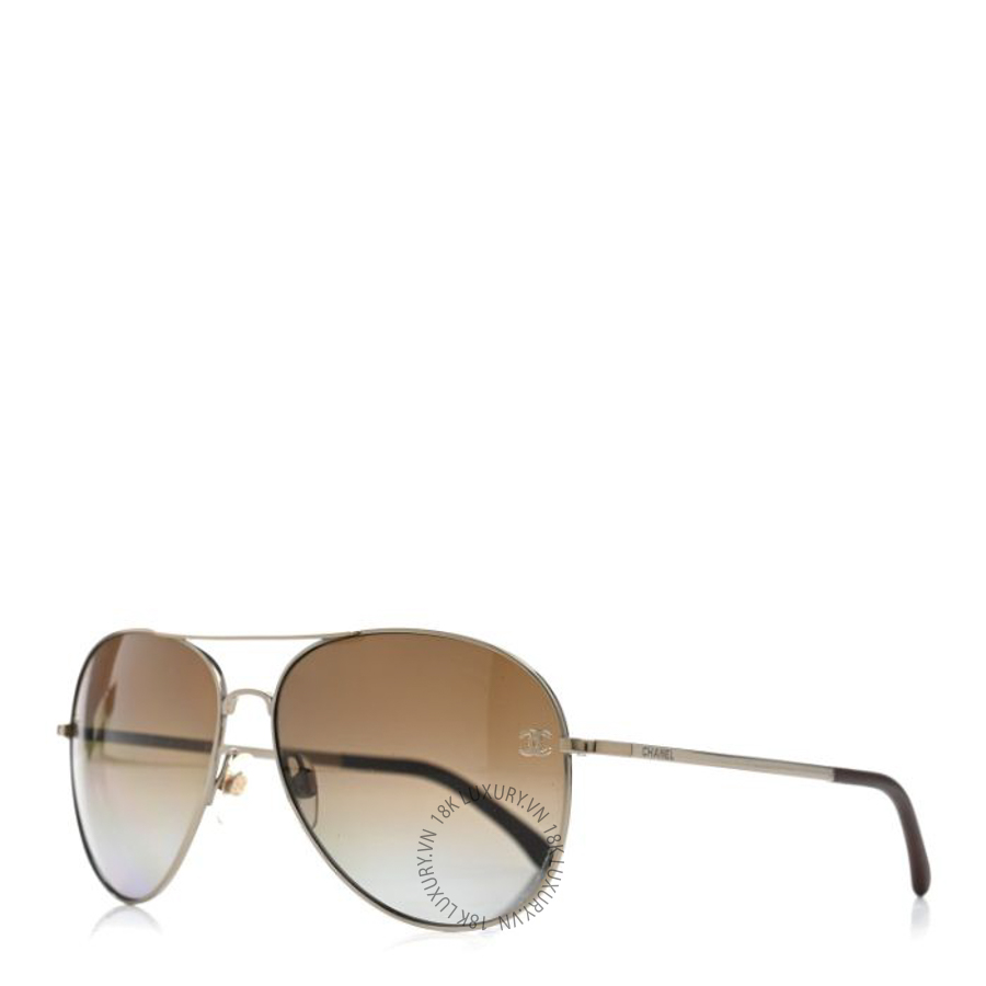 Kính Chanel Metal Polarized CC Aviator Sunglasses 4189-T-Q Silver KCN082