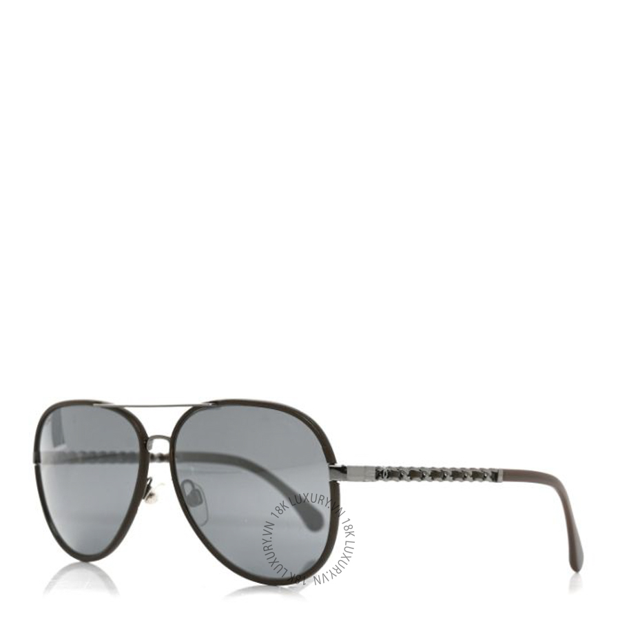 Kính Chanel Metal Polarized Pilot Winter Sunglasses 4219-Q Brown KCN083