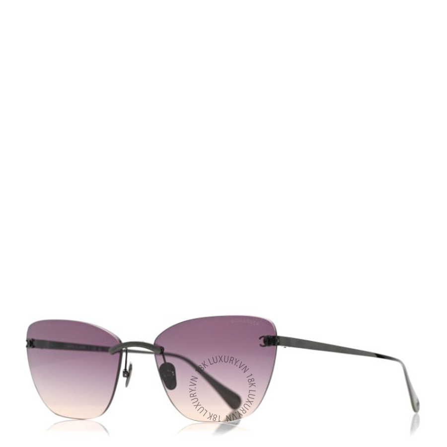 Kính Chanel Titanium Cat Eye CC Sunglasses 4286-T Black KCN111