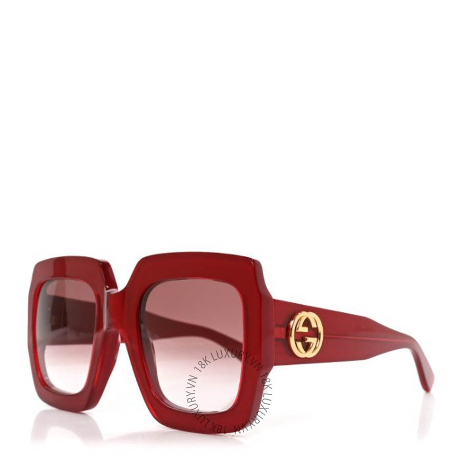 Kính Gucci Square Web Frame GG0178S Sunglasses Red FSKG060