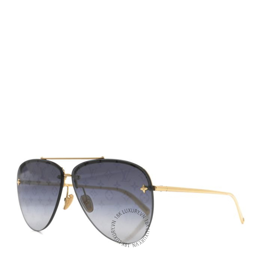 Kính Mắt Louis Vuitton Metal Monogram LV Pilot LightZ1914U Gold Dark Gun JYP001