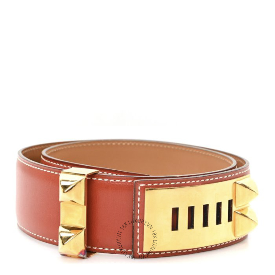 Thắt lưng Hermes Box Collier De Chien CDC Belt Brique AFF042