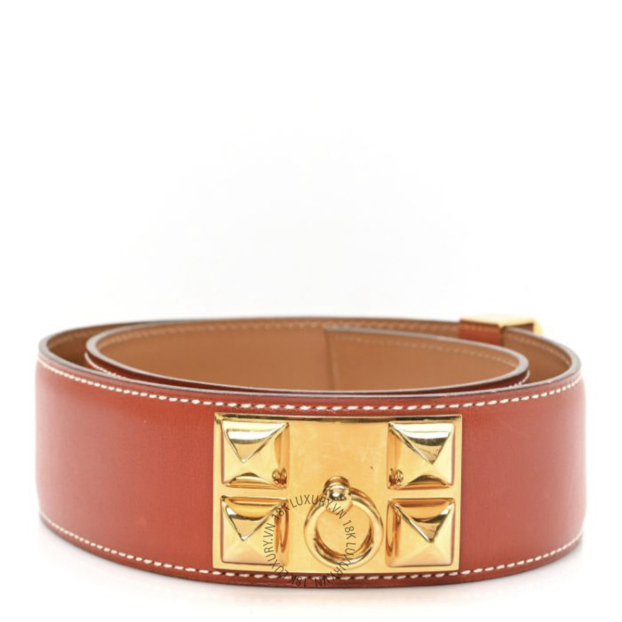Thắt lưng Hermes Box Collier De Chien CDC Belt Brique AFF042