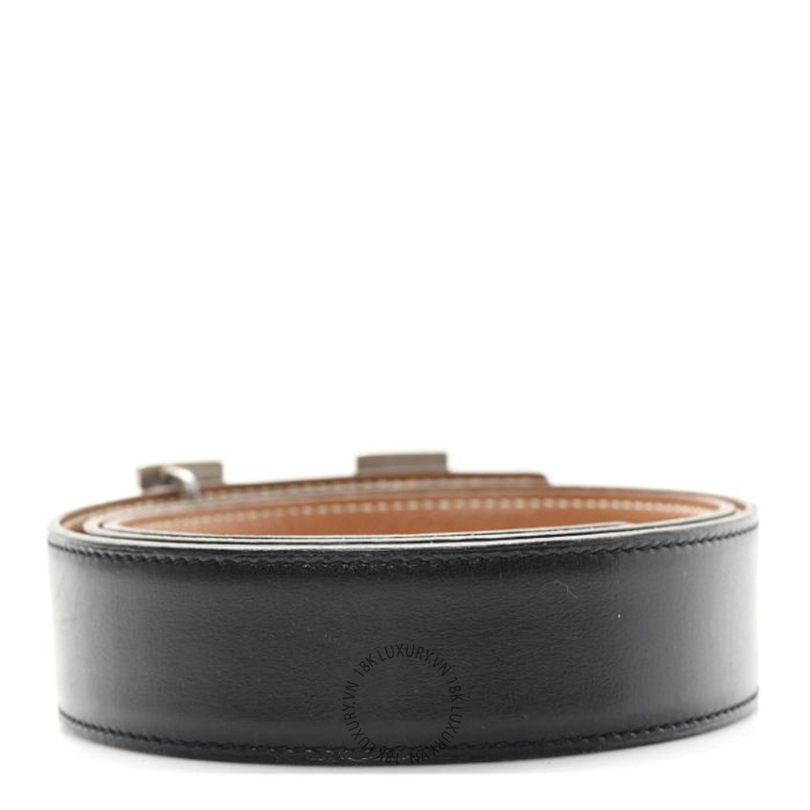Thắt lưng Hermes Box Courchevel 32mm H Belt Black Gold AFF047