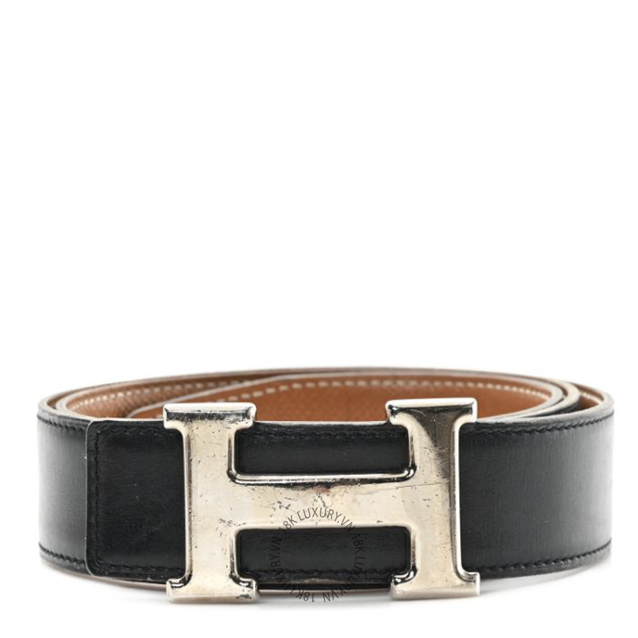 Thắt lưng Hermes Box Courchevel 32mm H Belt Black Gold AFF047