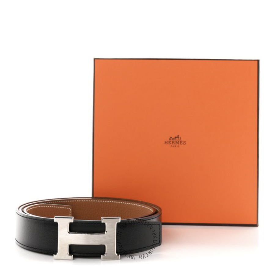 Thắt lưng Hermes Box Togo 32mm H Belt Black Gold AFF031 11 Thắt lưng Hermes Box Togo 32mm H Belt Black Gold AFF031