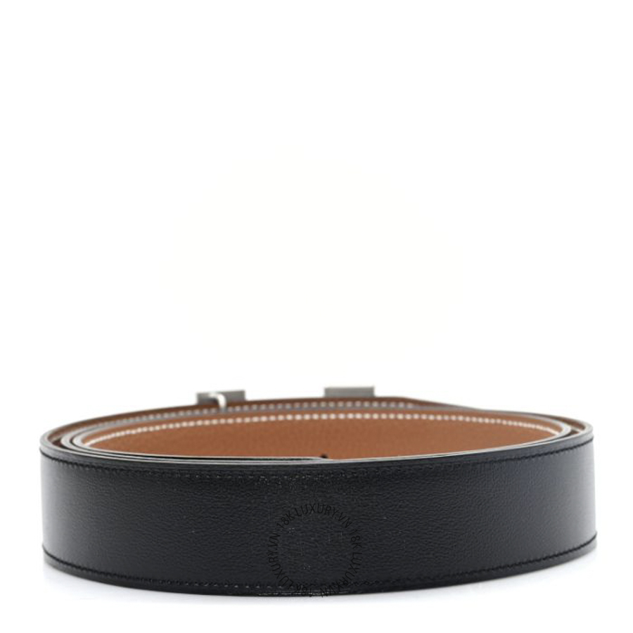 Thắt lưng Hermes Box Togo 32mm H Belt Black Gold AFF032