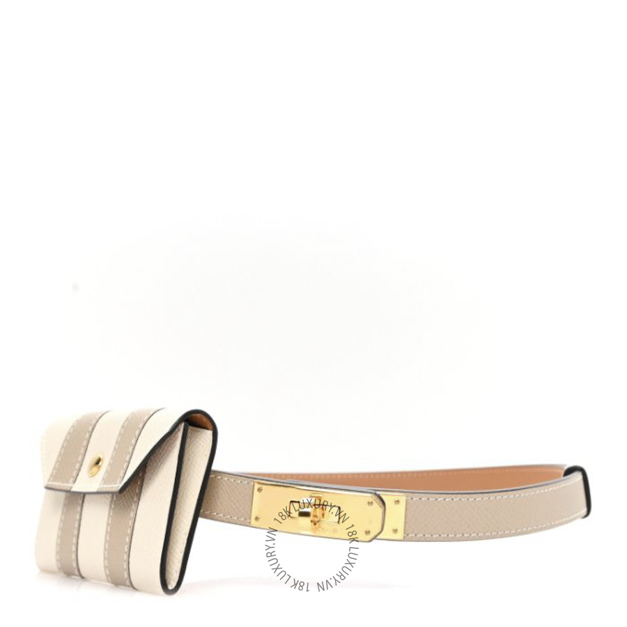 Thắt lưng Hermes Epsom Bayadere Kelly Pocket Belt Trench Craie AFF030