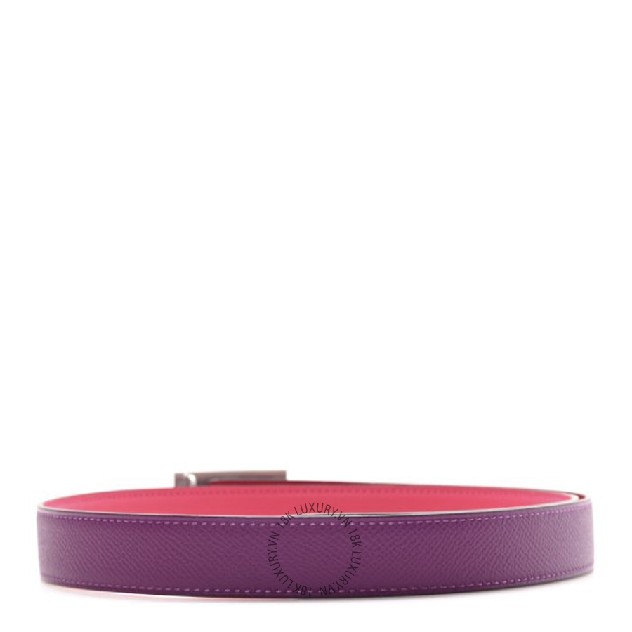 Thắt lưng Hermes Epsom Swift 24mm Collier De Chien CDC Belt Anemone Rose Shocking AFF045