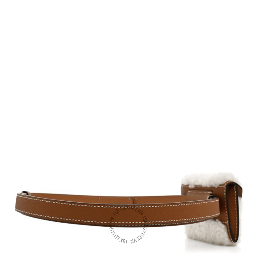 Thắt lưng Hermes Epsom Teddy Kelly Pocket Belt Gold Ecru AFF052