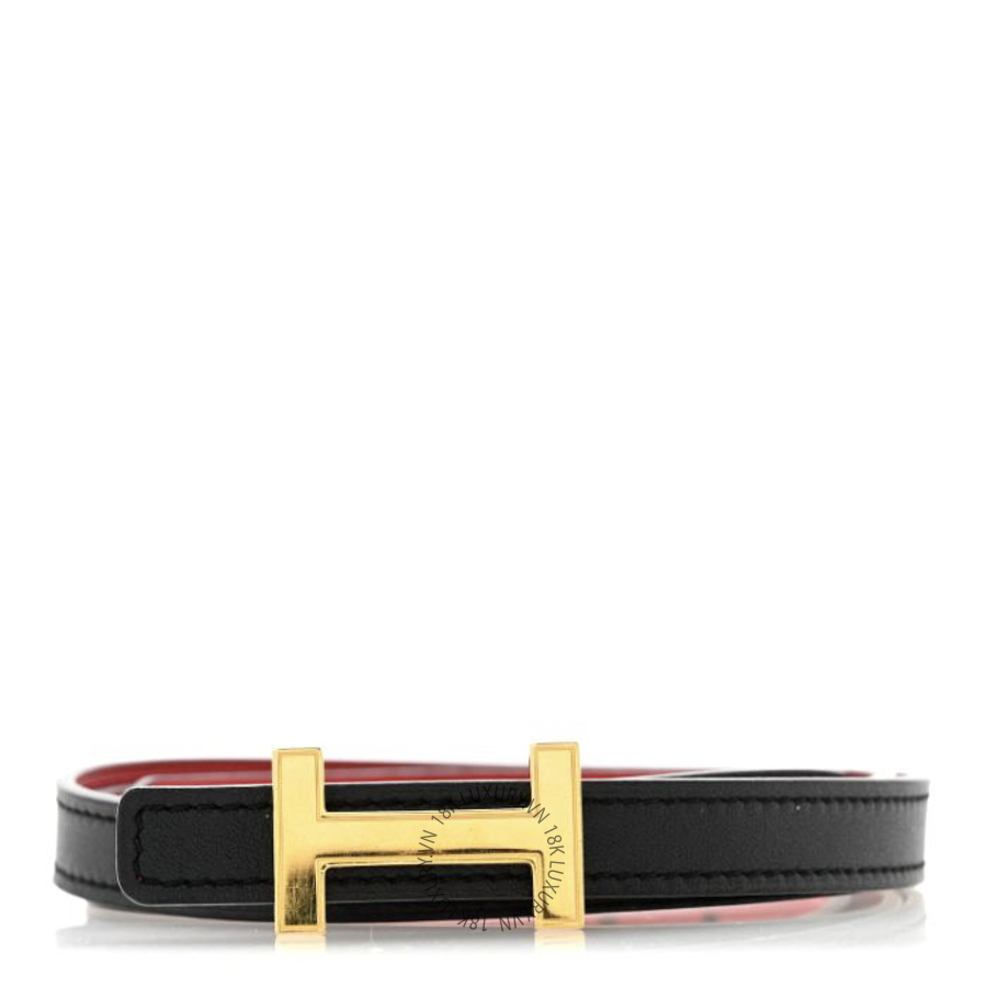 Thắt lưng Hermes Swift Epsom 13mm Quizz H Belt Black Rouge Casaque AFF039