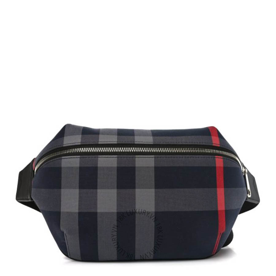 Túi bao tử Burberry House Check Sonny Bum Bag Navy Grey FPTG098