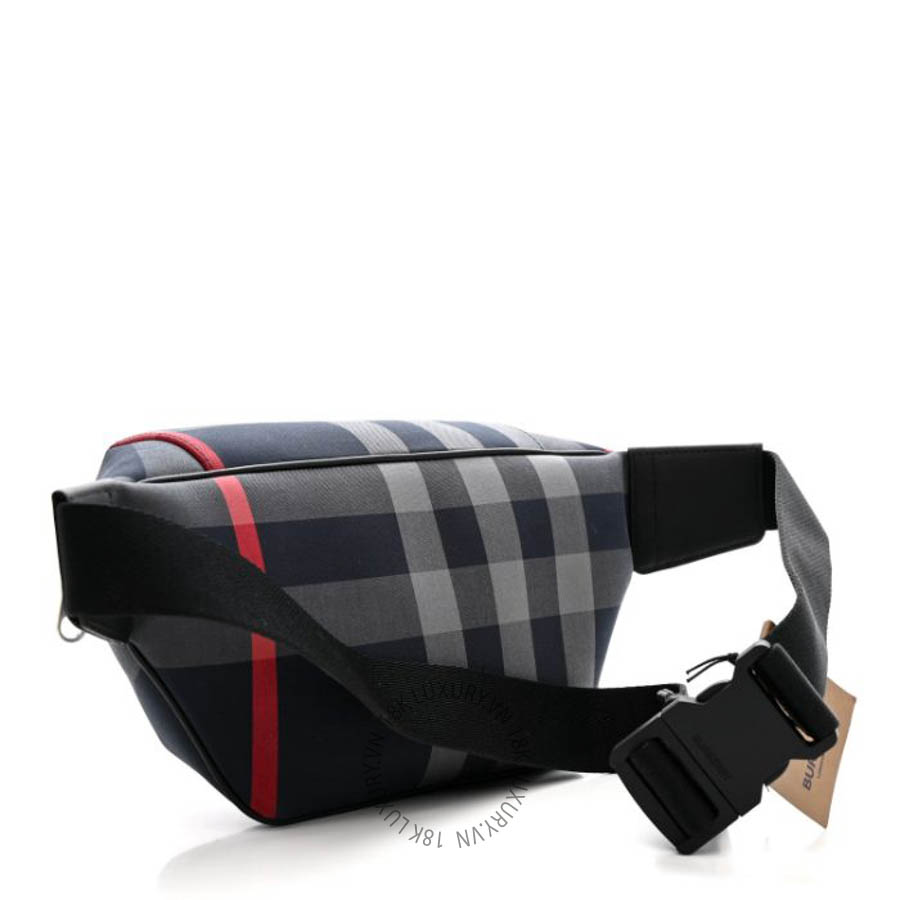 Túi bao tử Burberry House Check Sonny Bum Bag Navy Grey FPTG111