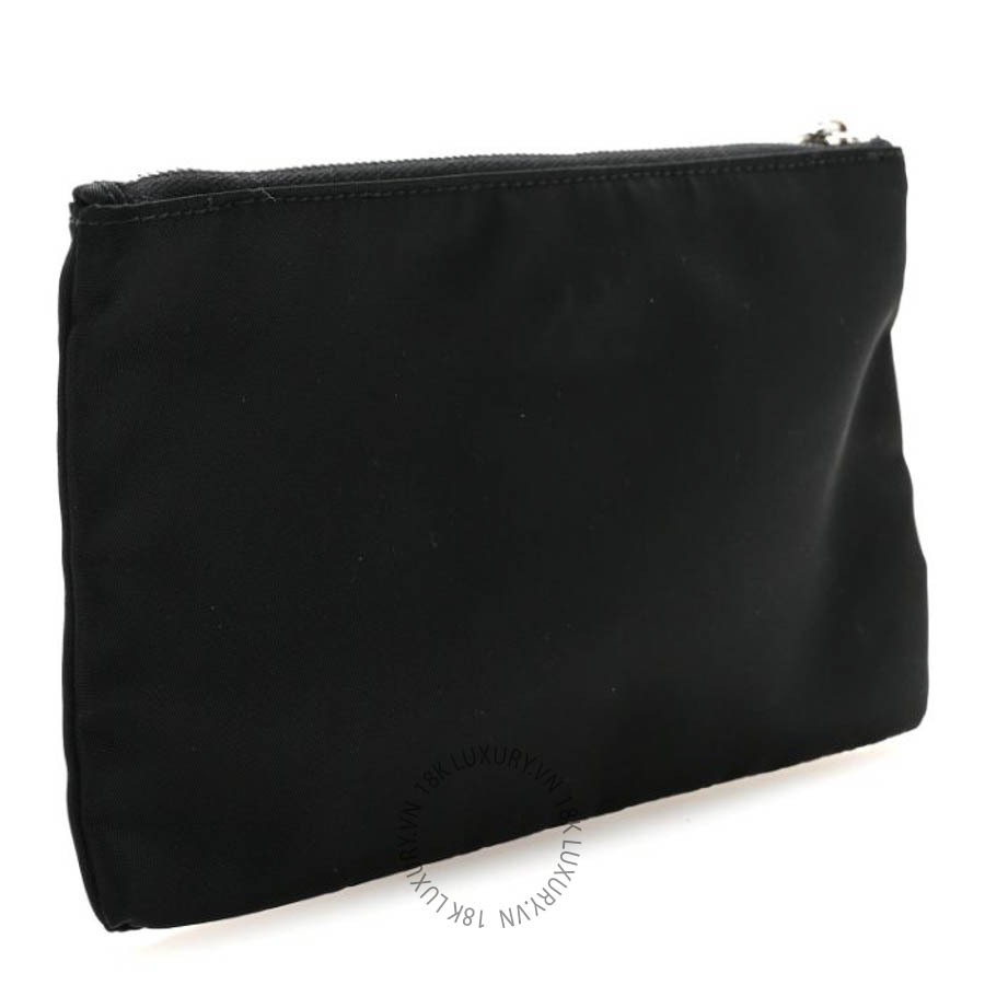 Túi cầm tay Prada Tessuto Nylon Saffiano Taurus Zip Pouch Black FPTP006