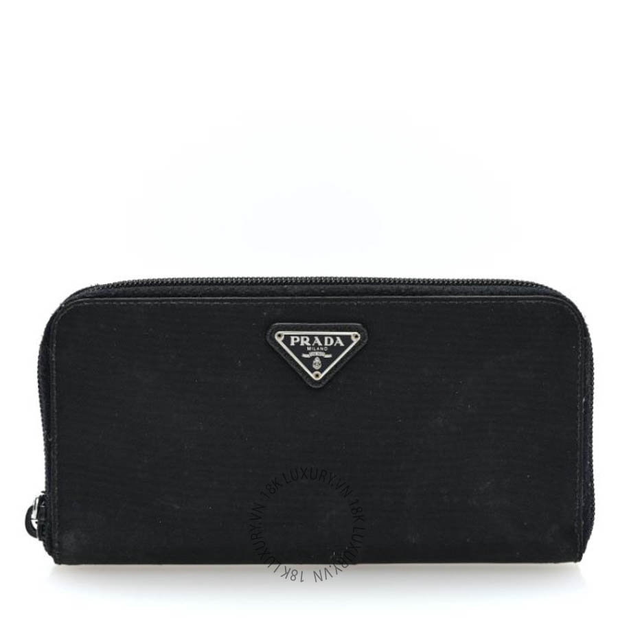Túi cầm tay Prada Tessuto Nylon Zip Around Wallet Black FPTP001