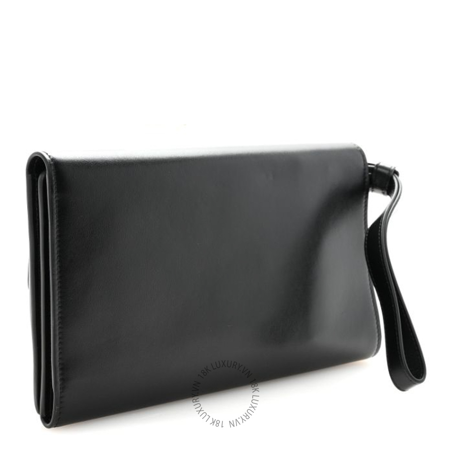 Túi cầm tay Versace Calfskin Trifold Document Case Clutch Black TVS10