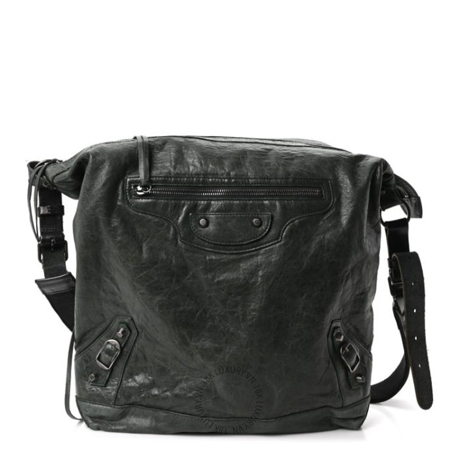 Túi đeo chéo Balenciaga Agneau Classic Hardware Day Hobo Green BLG201