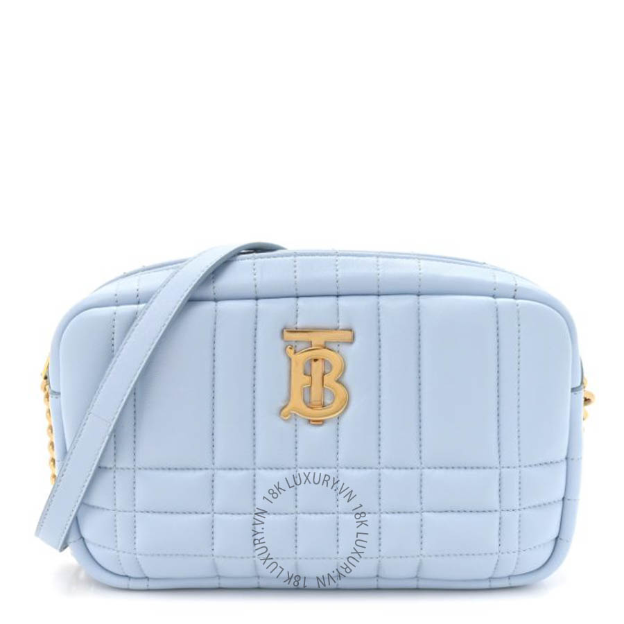 Túi đeo chéo Burberry Calfskin Quilted Small Lola Camera Bag Pale Blue FPTG085
