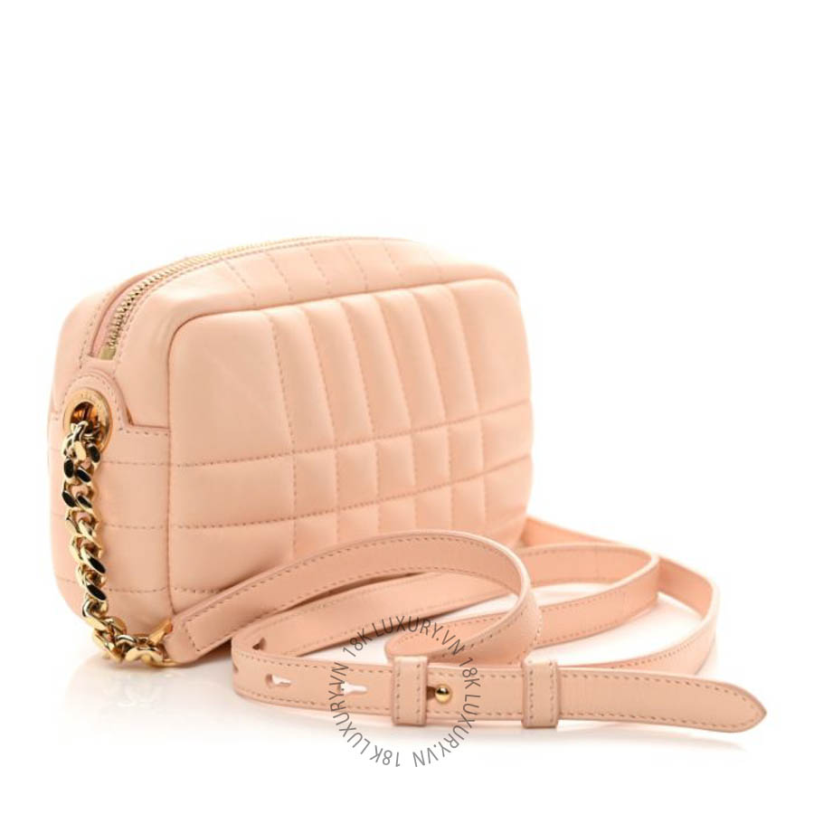 Túi đeo chéo Burberry Lambskin Quilted Mini Lola Camera Bag Peach FPTG031
