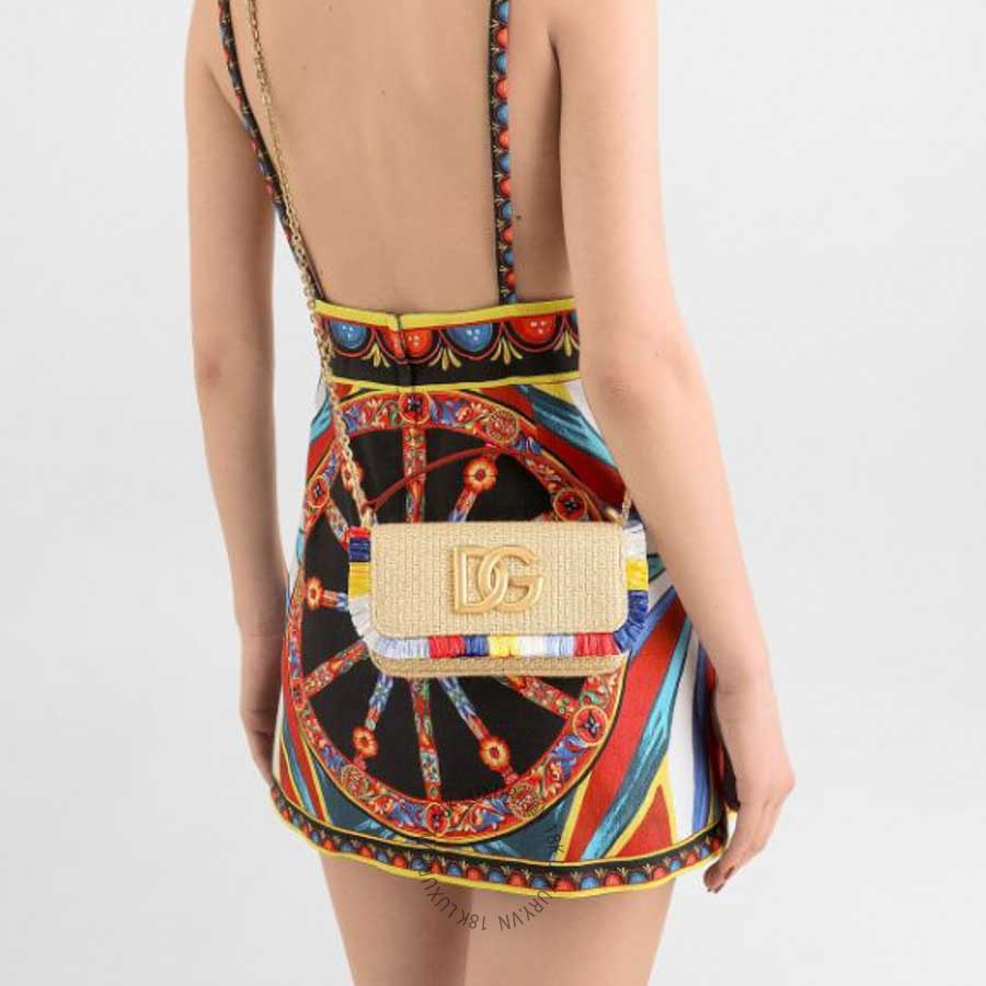 Túi đeo chéo Dolce Gabbana 3.5 shoulder bag in raffia BB7949A05138N084