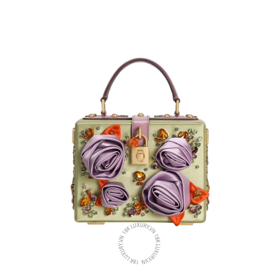 Túi đeo chéo Dolce Gabbana Dolce Box satin and patent leather handbag BB5970A025680995