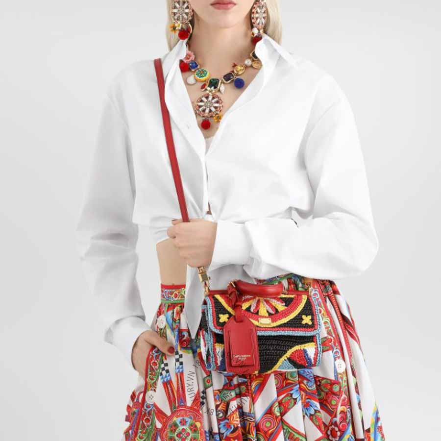 Túi đeo chéo Dolce Gabbana Mini My Sicily handbag in raffia BB7864B04258I328