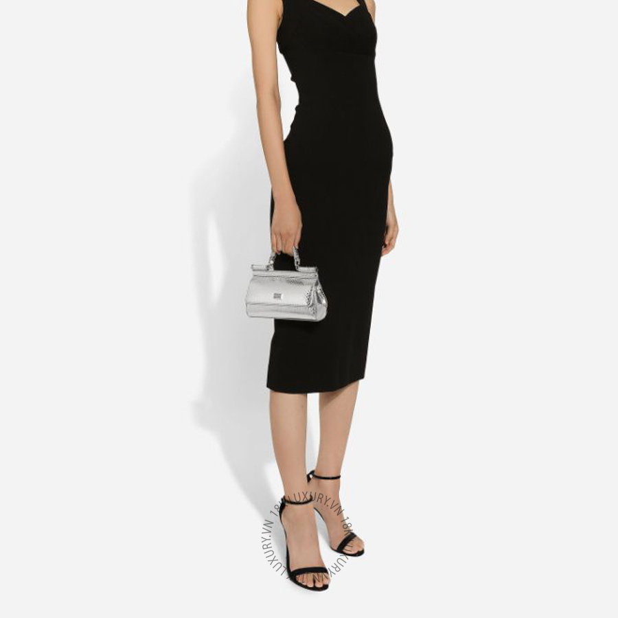 Túi đeo chéo Dolce Gabbana Mini Sicily handbag in laminated python BB7116A2F4880998