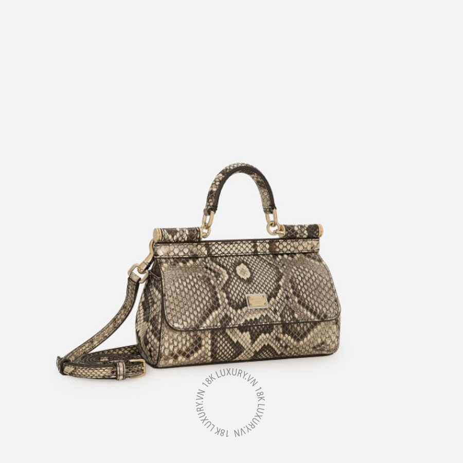 Túi đeo chéo Dolce Gabbana Mini Sicily handbag in python leather BB7116A211180200