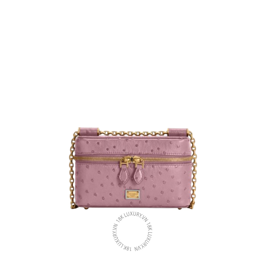 Túi đeo chéo Dolce Gabbana Sicily small shoulder bag in polished ostrich leather BB7800B8G3186324