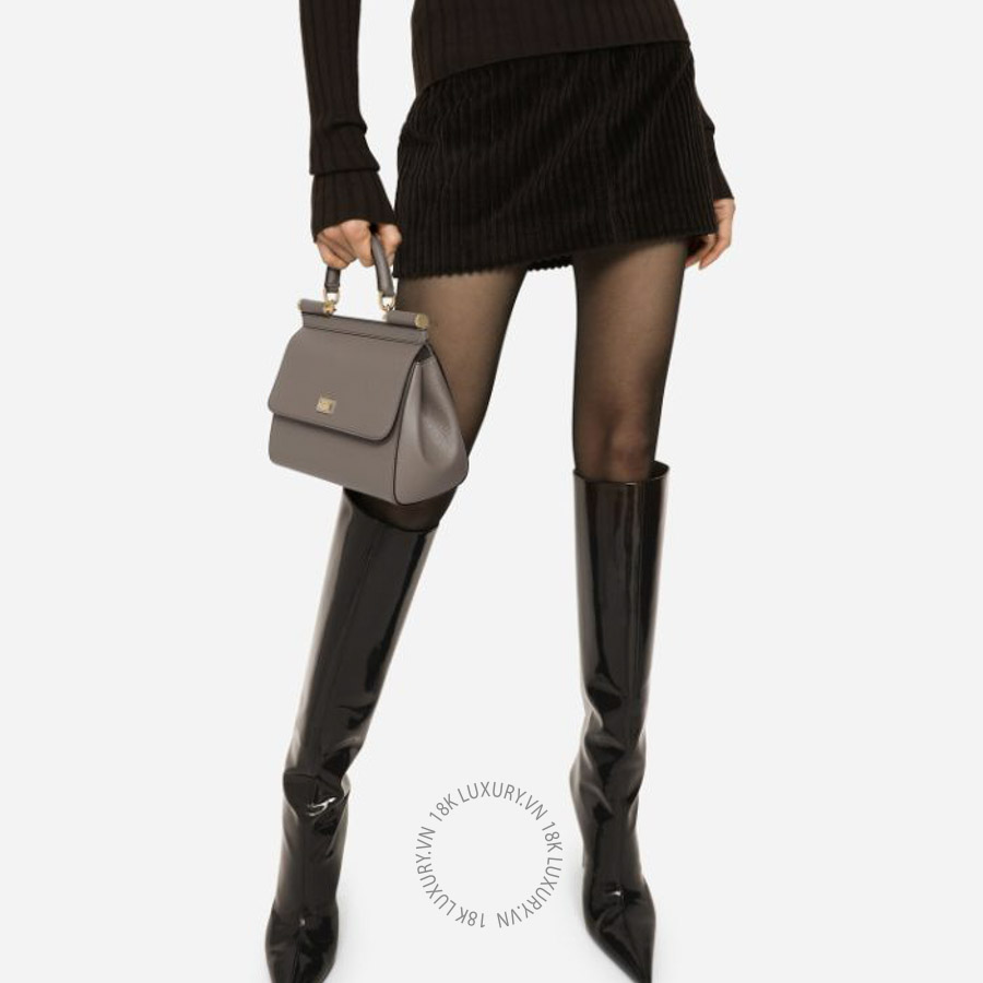 Túi đeo chéo Dolce Gabbana Small Sicily handbag in dauphine calfskin BB6003A100180045