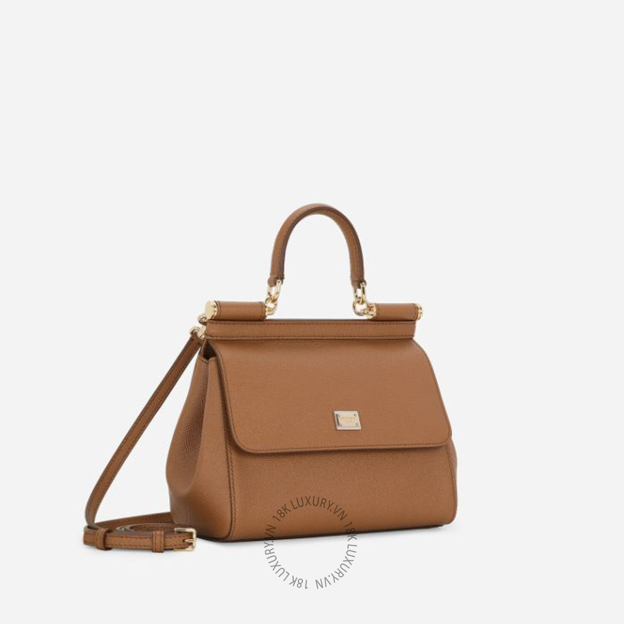 Túi đeo chéo Dolce Gabbana Small Sicily handbag in dauphine calfskin BB6003A10018M417