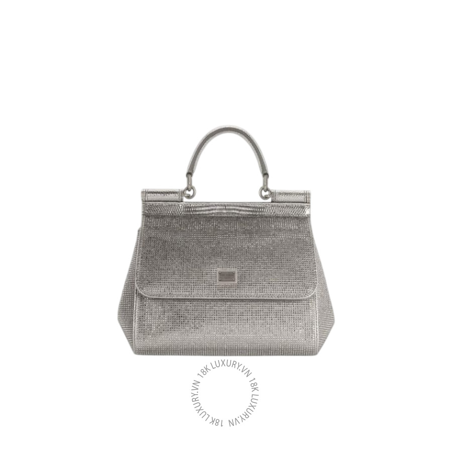 Túi đeo chéo Dolce Gabbana Small Sicily satin handbag with rhinestones BB6003AN2418C964