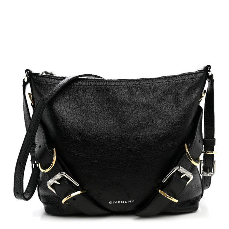 Túi đeo chéo Givenchy Crinkled Calfskin Small Voyou Bag Black TGV030