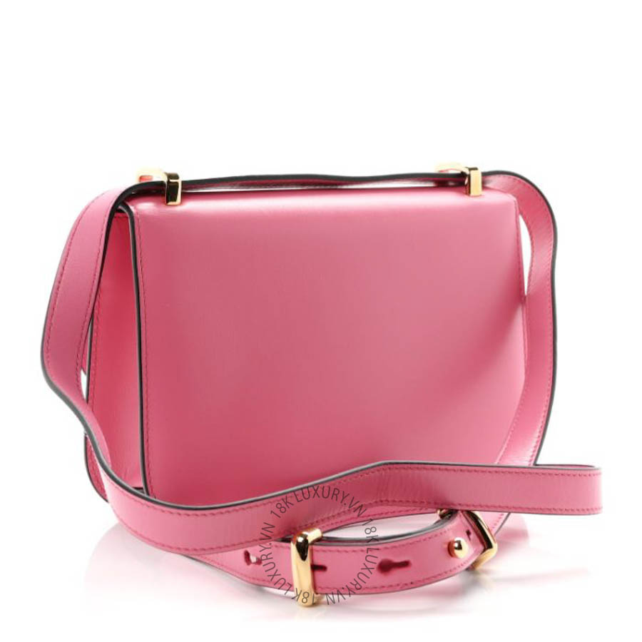 Túi đeo chéo Prada Box Calfskin Triangle Embleme Flap Shoulder Bag Begonia FPTP543