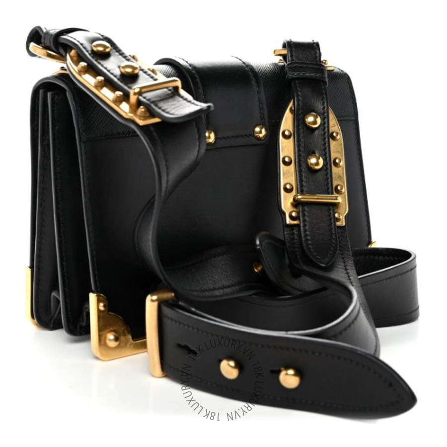 Túi đeo chéo Prada City Calf Saffiano Cahier Bag Black FPTP384