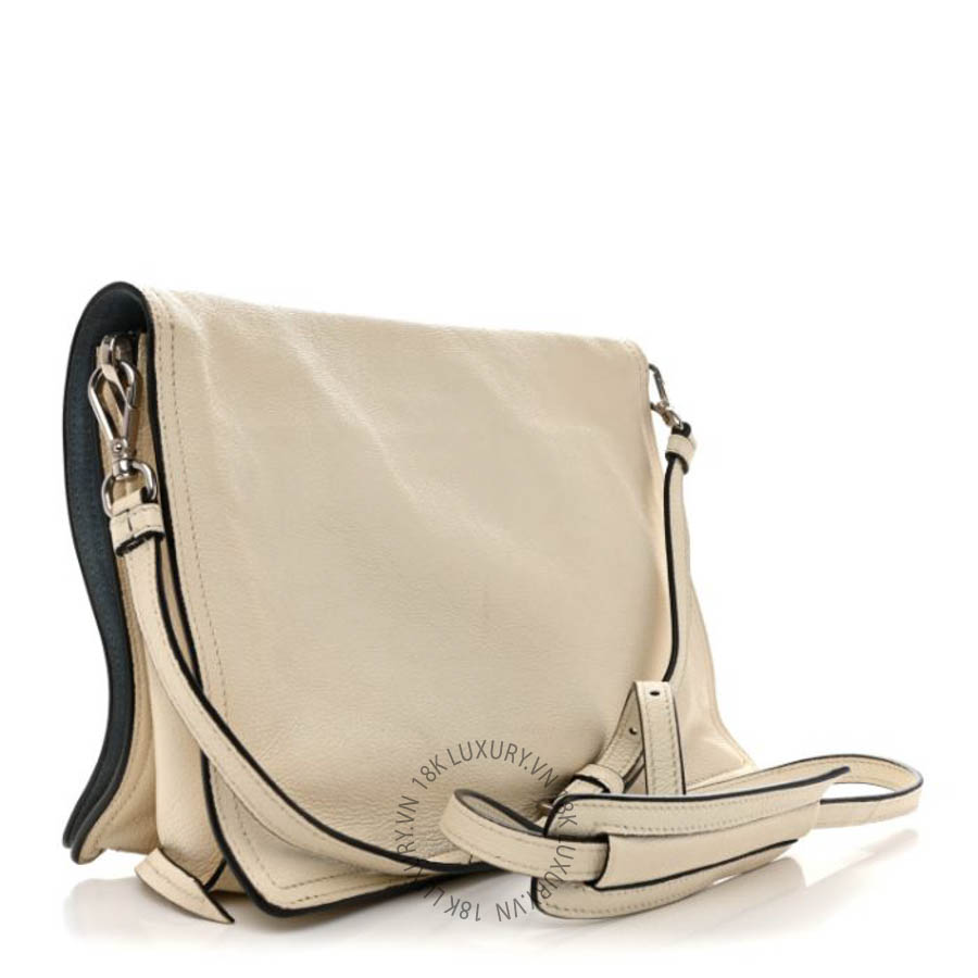 Túi đeo chéo Prada Glace Calf Etiquette Flap Bianco Astra FPTP009