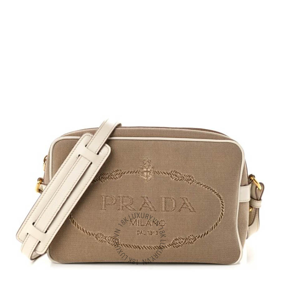 Túi đeo chéo Prada Jacquard Logo Camera Bag Corda Talco FPTP141