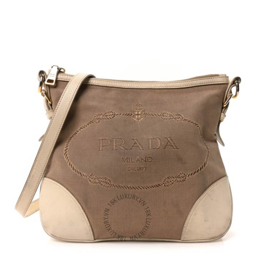 Túi đeo chéo Prada Jacquard Logo Shoulder Bag Corda Cera FPTP003