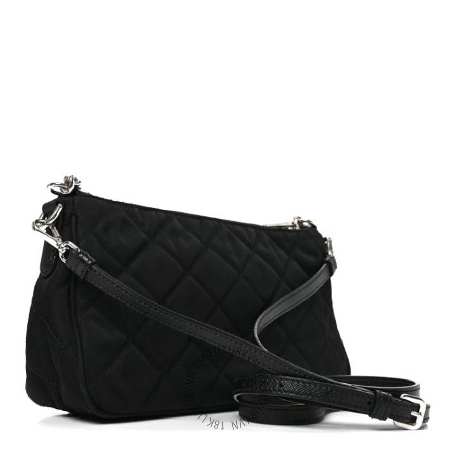 Túi đeo chéo Prada Nylon Tessuto Impuntu Quilted Crossbody Bag Black FPTP261