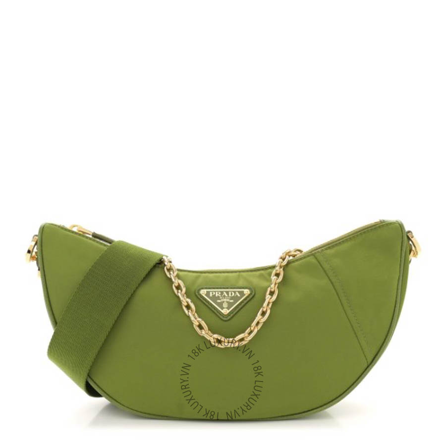 Túi đeo chéo Prada Re-Nylon Demi-lune Shoulder Bag Ivy Green FPTP307