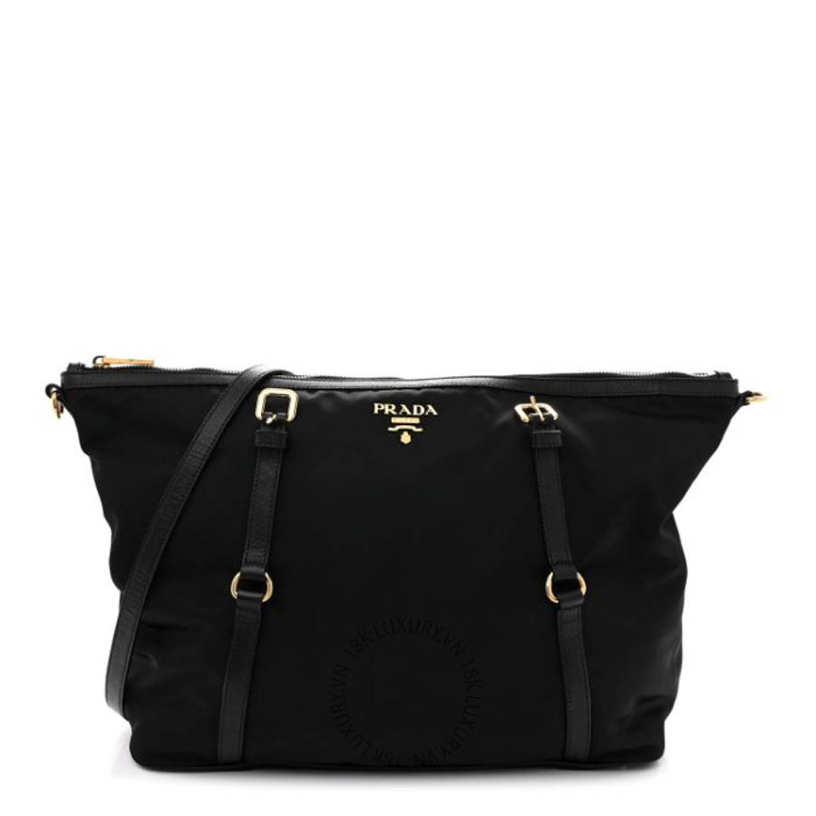 Túi đeo chéo Prada Saffiano Tessuto Nylon Shopping Tote Black FPTP122