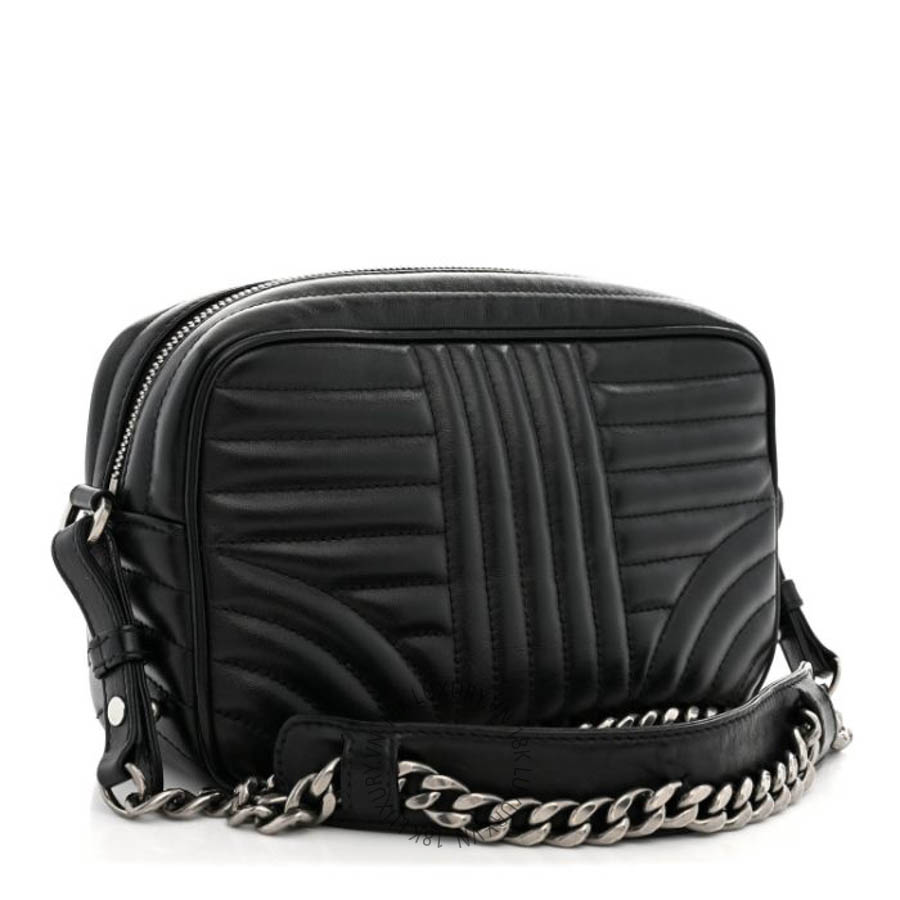 Túi đeo chéo Prada Soft Calfskin Diagramme Camera Bag Black FPTP140