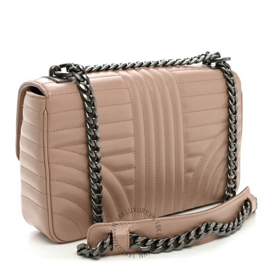 Túi đeo chéo Prada Soft Calfskin Impunture Diagramme Medium Chain Flap Shoulder Bag Cipria FPTP370