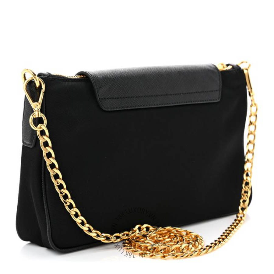 Túi đeo chéo Prada Tessuto Nylon Saffiano Crossbody Bag Black FPTP302