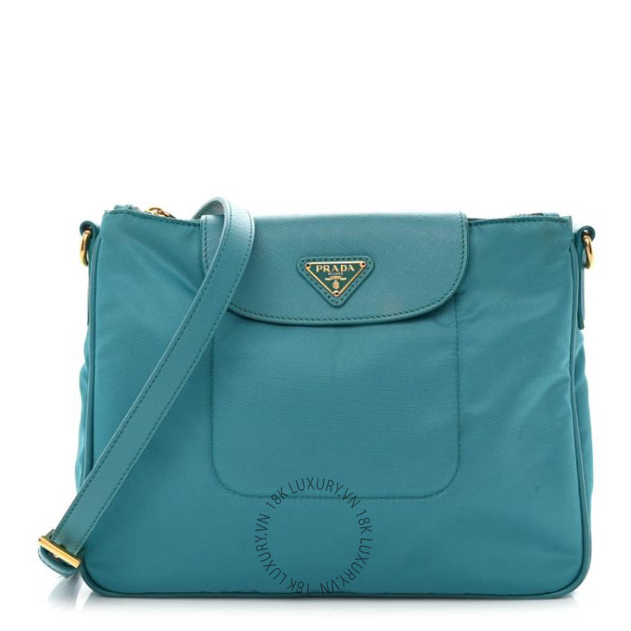 Túi đeo chéo Prada Tessuto Nylon Saffiano Crossbody Bag Turchese FPTP027
